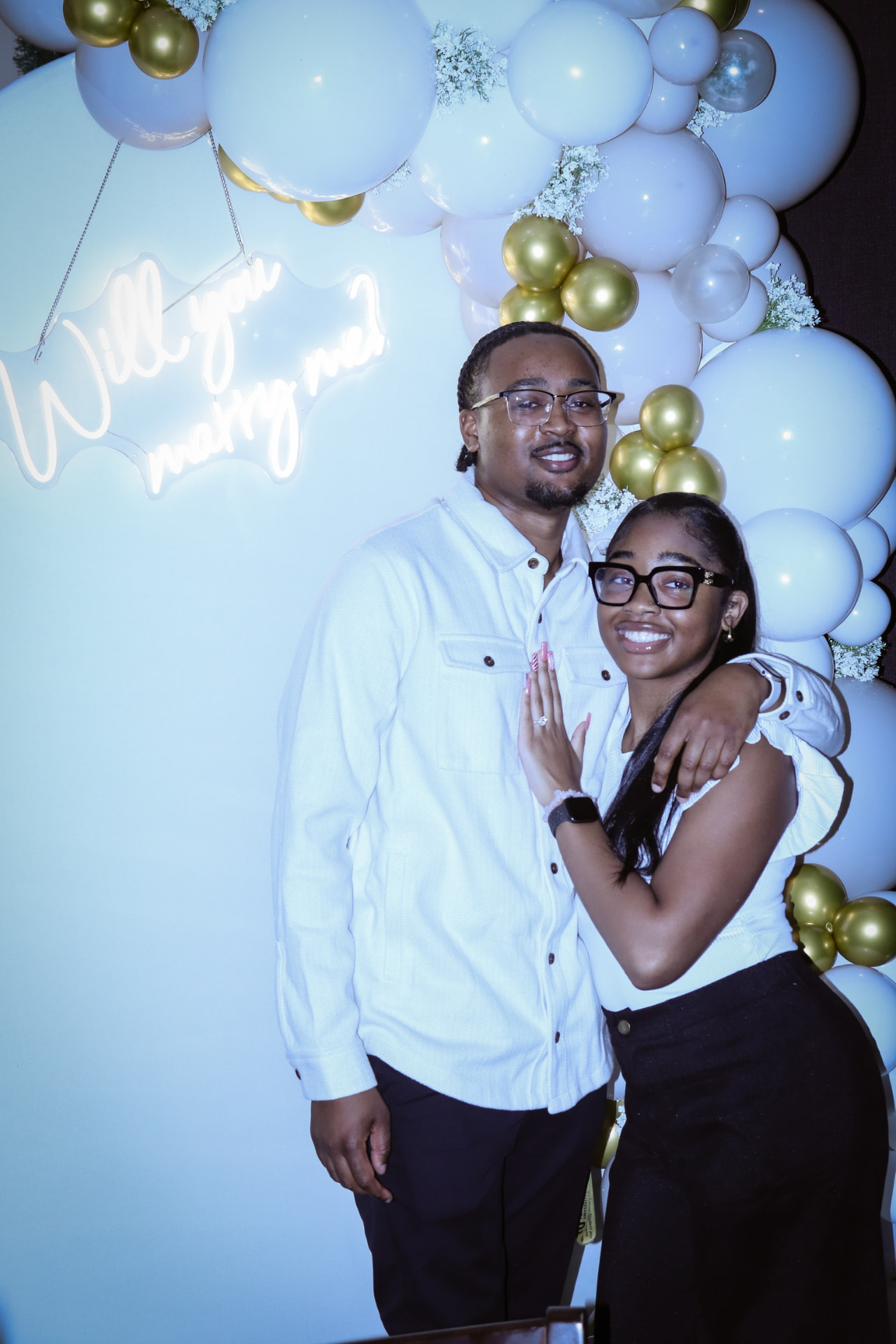 Ka'nya and Christian, the parents-to-be, at their engagement celebration